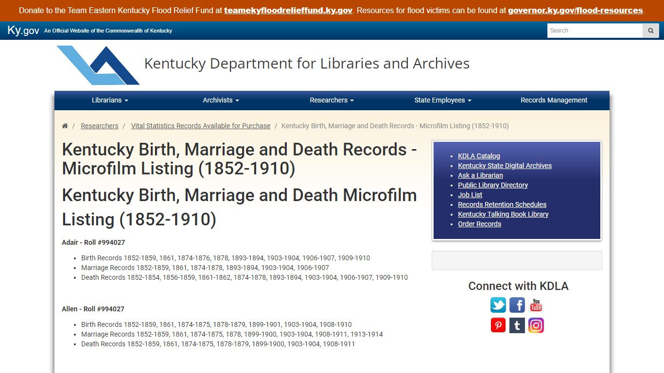- Kentucky Birth, Marriage and Death Records - Kentucky Department for ...